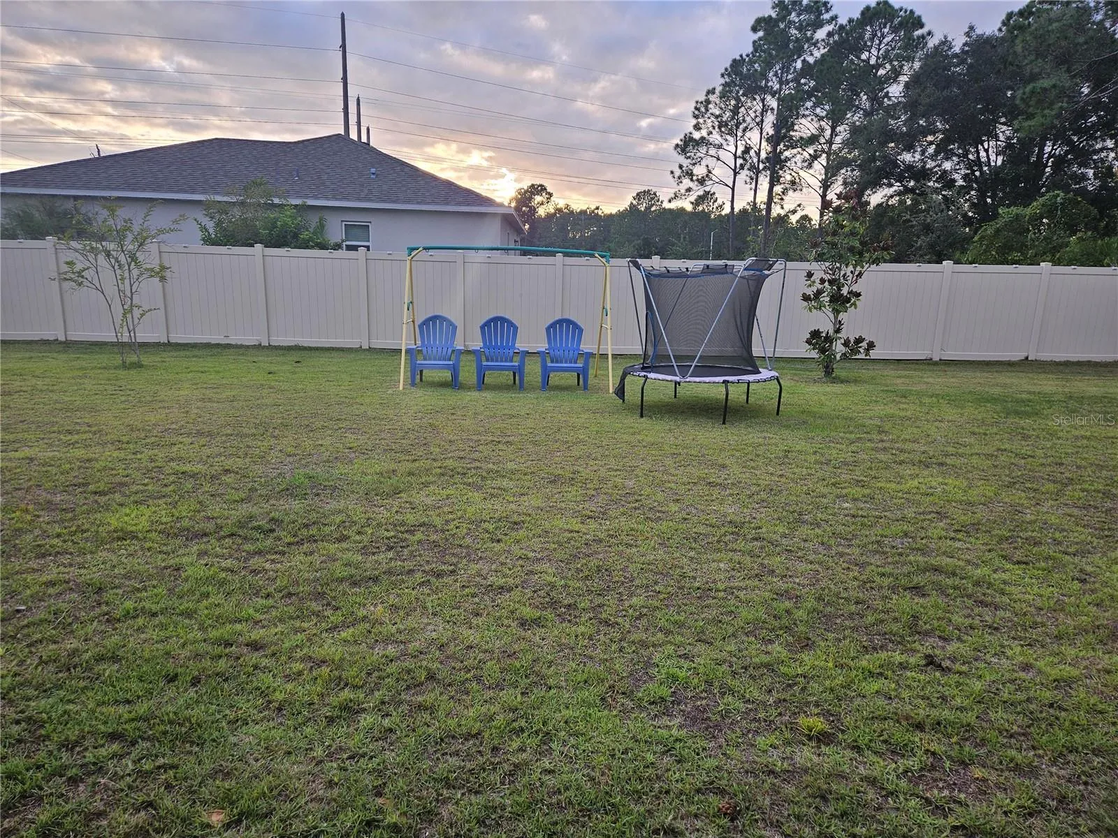 Fenced backyard