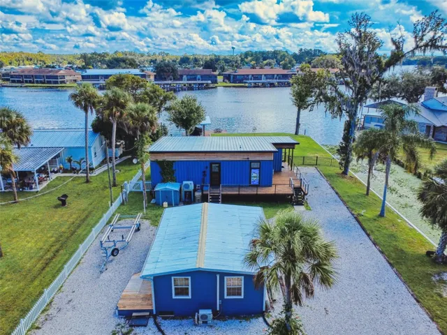 aerial of cottage and home