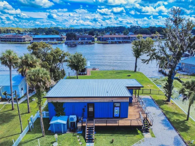 aerial home and river