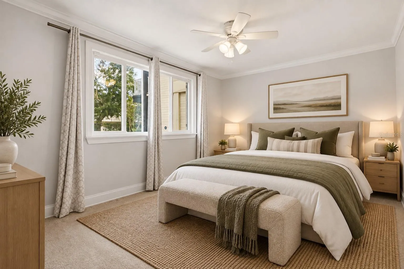 Primary Bedroom Staged