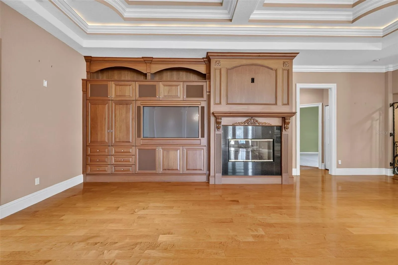 Living Room Custom Cabinetry with Gas Fireplace
