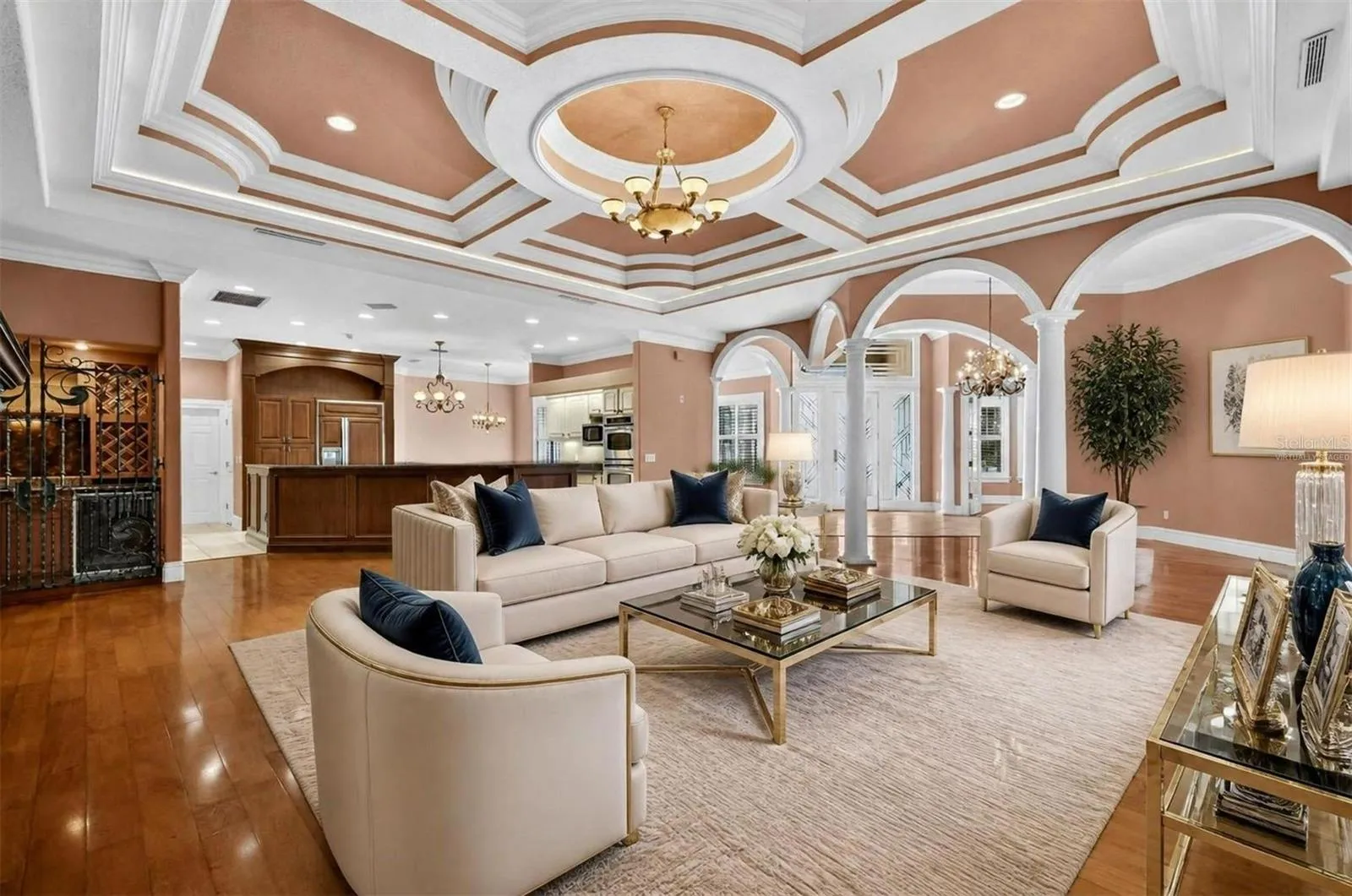 Living, Dining, Foyer, and Kitchen-Virtually Staged