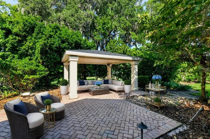 Rear Paver Patio with Gazebo-Virtually Staged