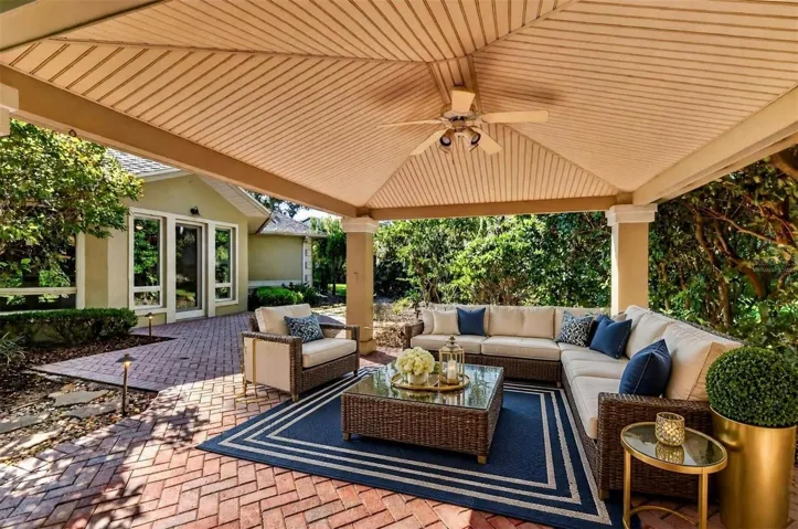 Rear Paver Patio with Gazebo-Virtually Staged