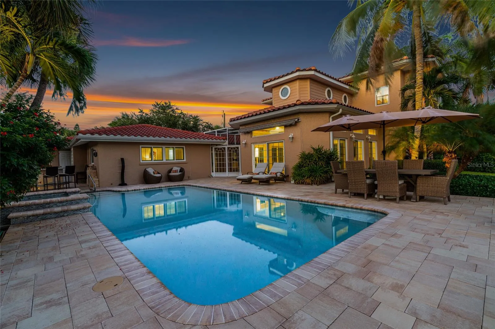 Pool Sunset, creating an inviting setting for relaxing and entertaining.
