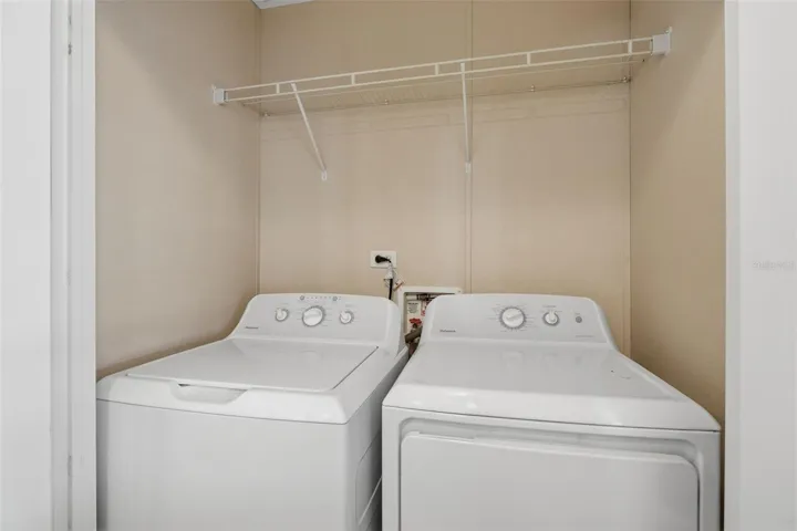 Inside laundry closet