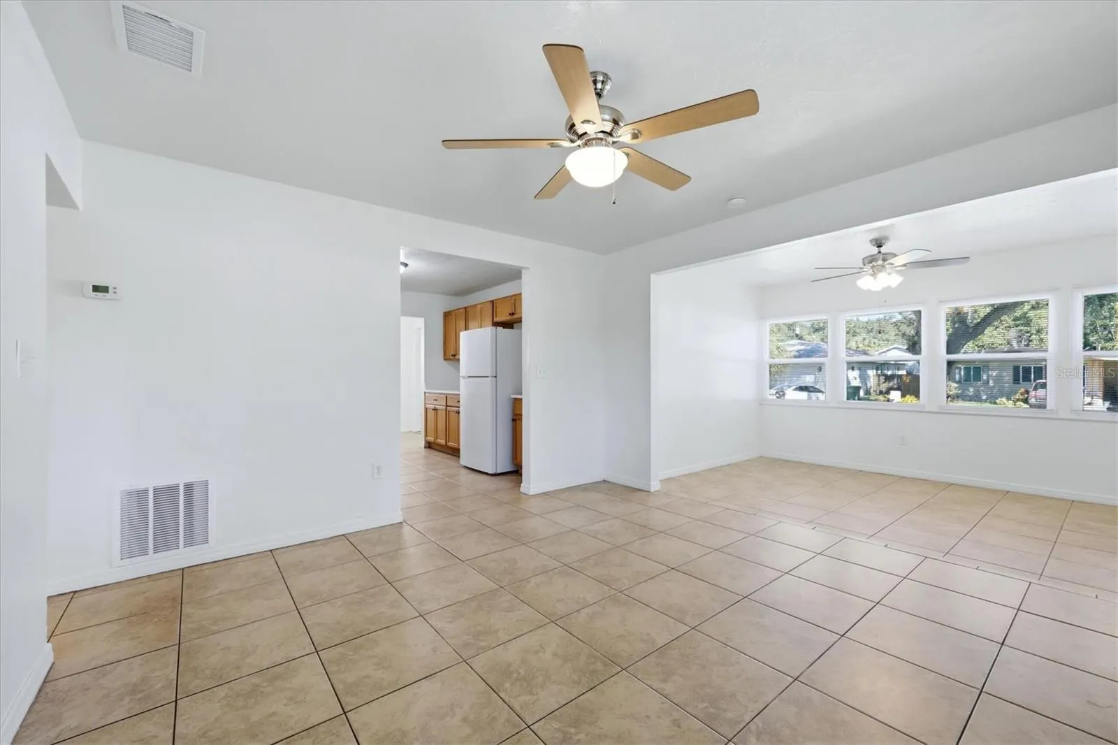 Step down to the Dining room from the Living room.