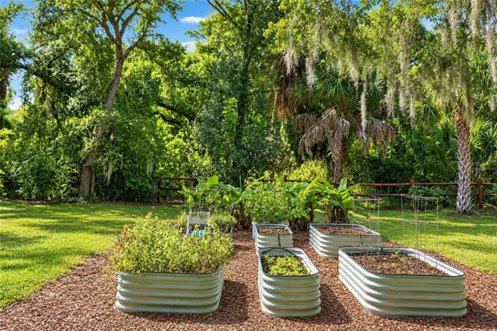 Virtually Staged Raised Bed Garden with Irrigation