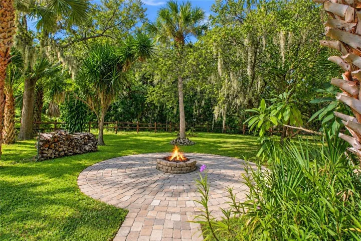 Virtually Staged Fire Pit Area