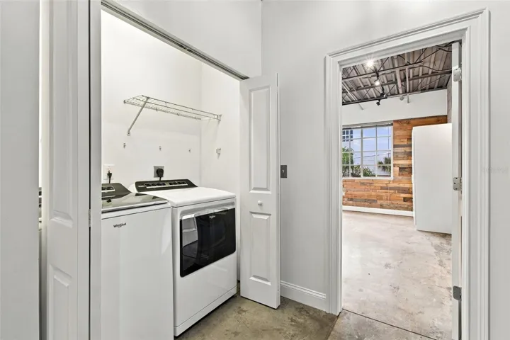 Washer and dryer conveniently located on the second floor.