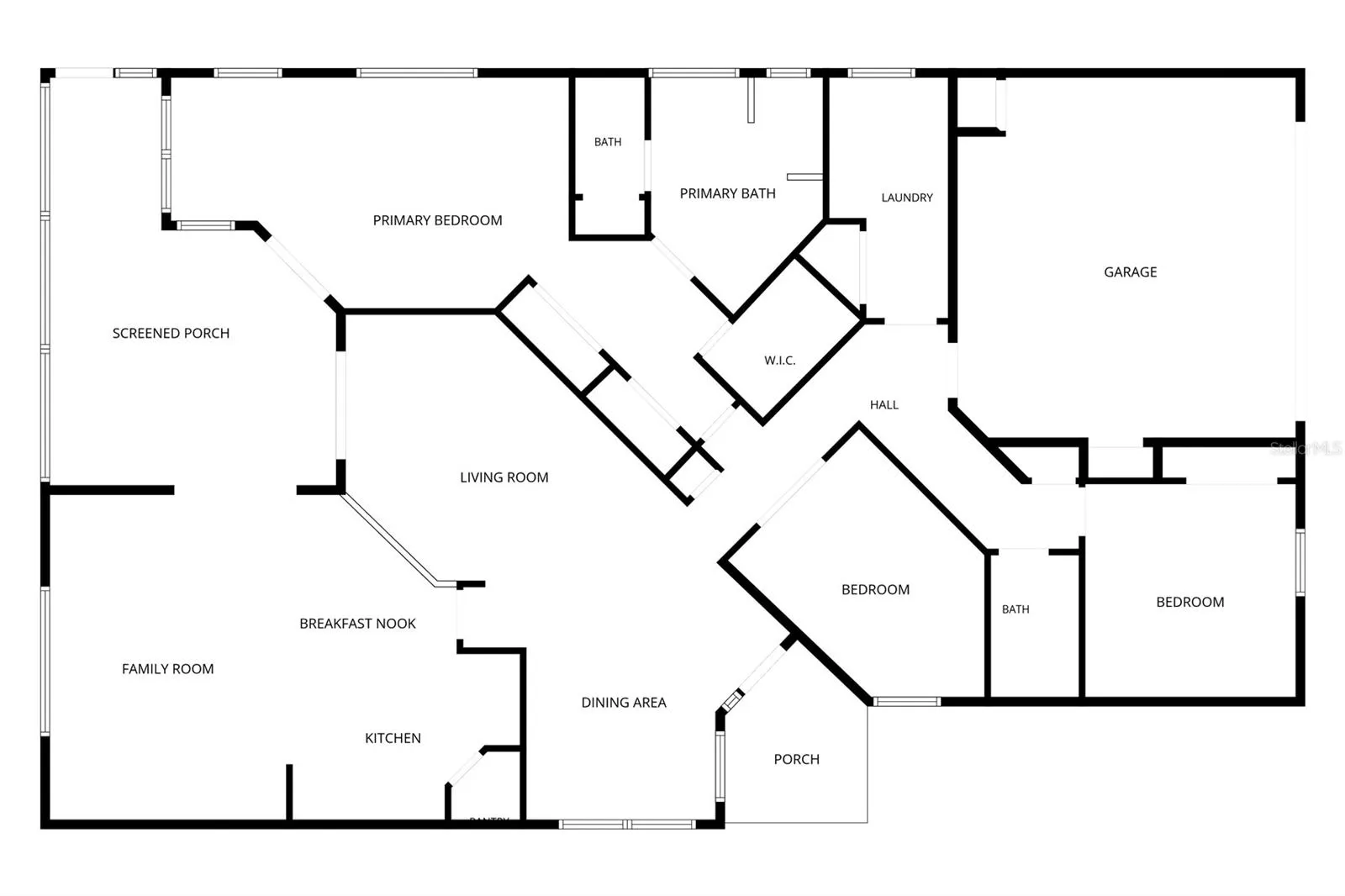 Open Floor Plan with Room Dimensions