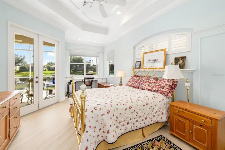 Your personal Primary retreat. Note the beautiful windows/door, Tray ceiling and moldings.