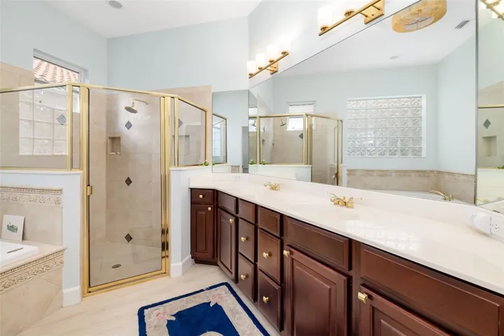 Elegant and spacious Primary Bath with Double Vanities.