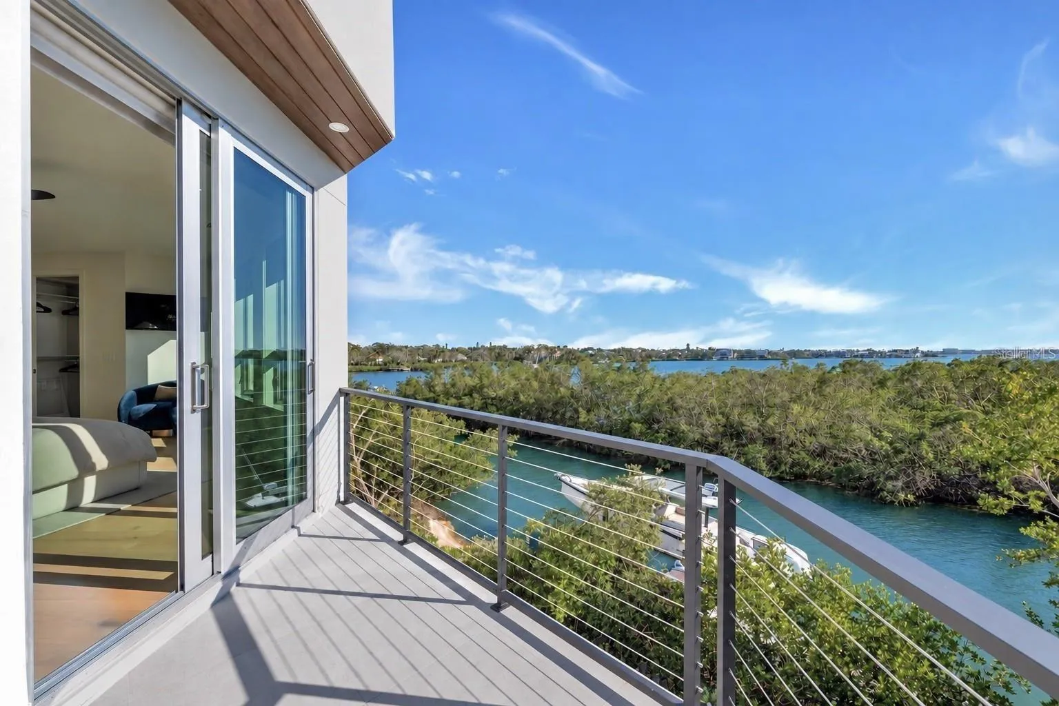 Private balcony off of the primary