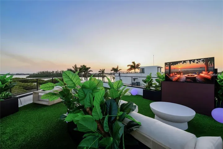 Rooftop deck, with a SunBrite TV