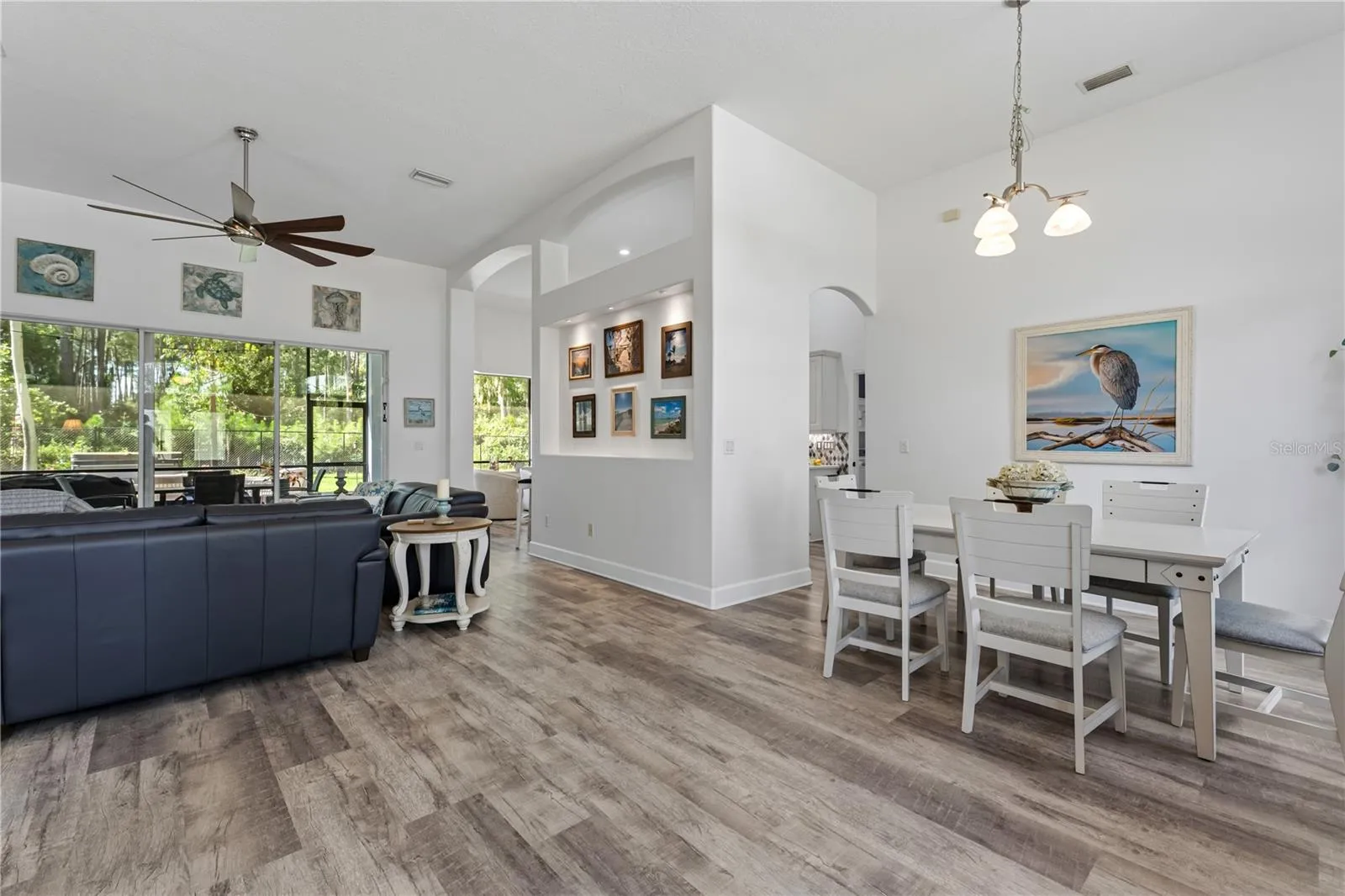All open viewing- 12 foot ceiling- sliders open up