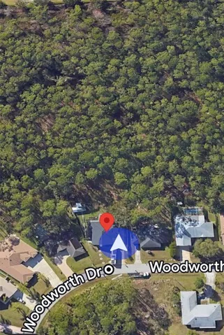 Nothing but woods behind and around you.