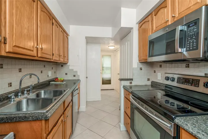 501 E Bay Dr 702 Kitchen with view toward front entryway
