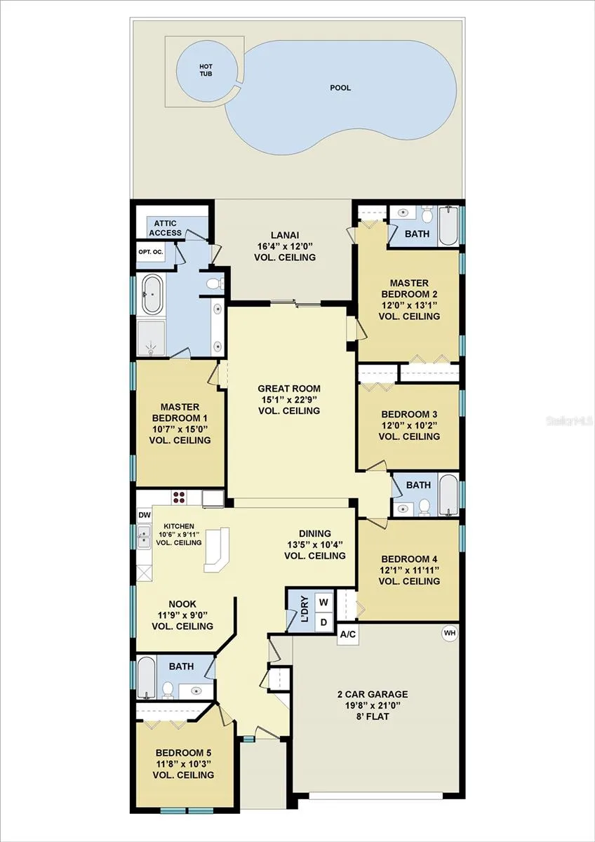 Cypress Springs Floorplan Including Pool/Spa