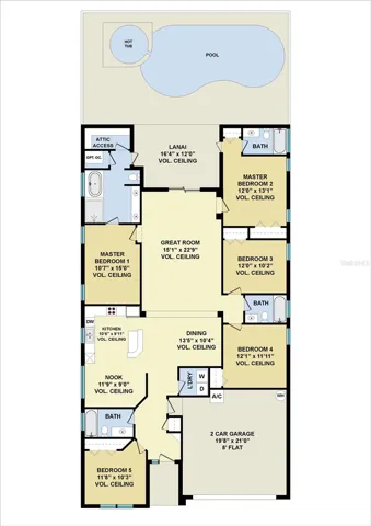 Cypress Springs Floorplan Including Pool/Spa