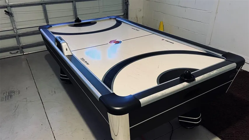 Air Hockey in Garage
