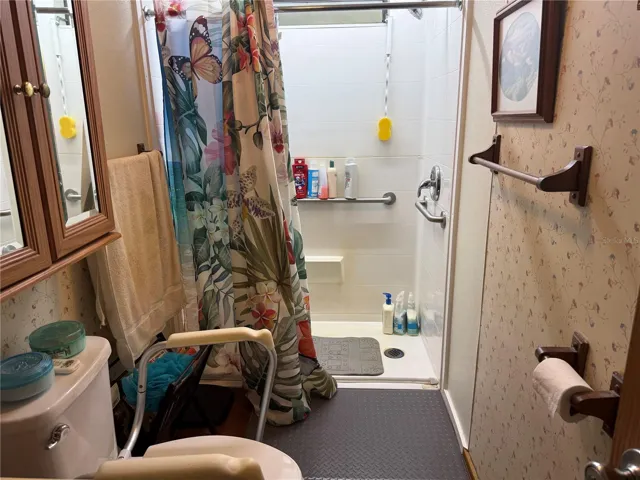 Shower in bathroom