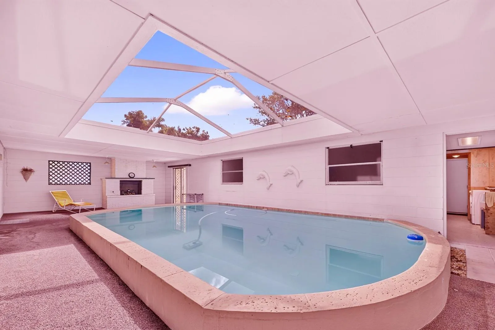 Pool Room with Fireplace
