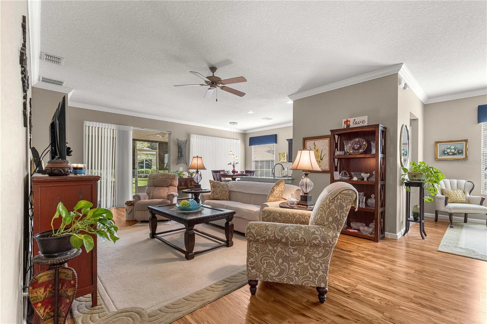 Living area open to Kitchen and sitting area