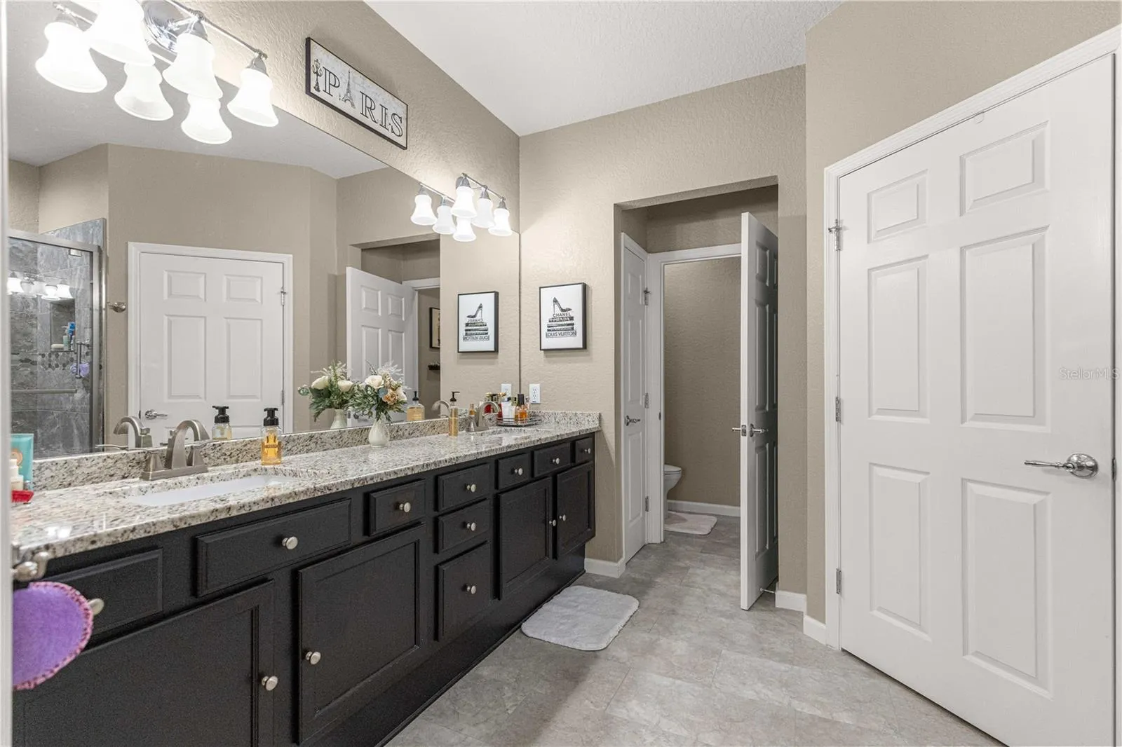 Granite Vanity with Double Sinks