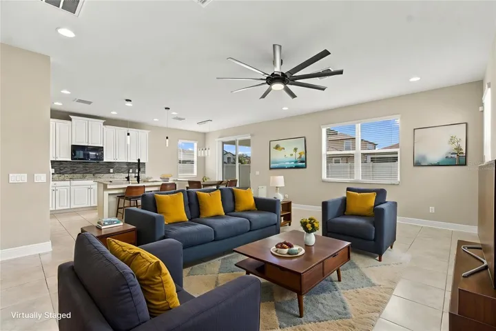VIRTUALLY STAGED LIVING ROOM.