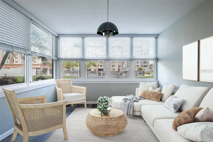 Beautiful sun room overlooking the pool and offering fantastic sunset views