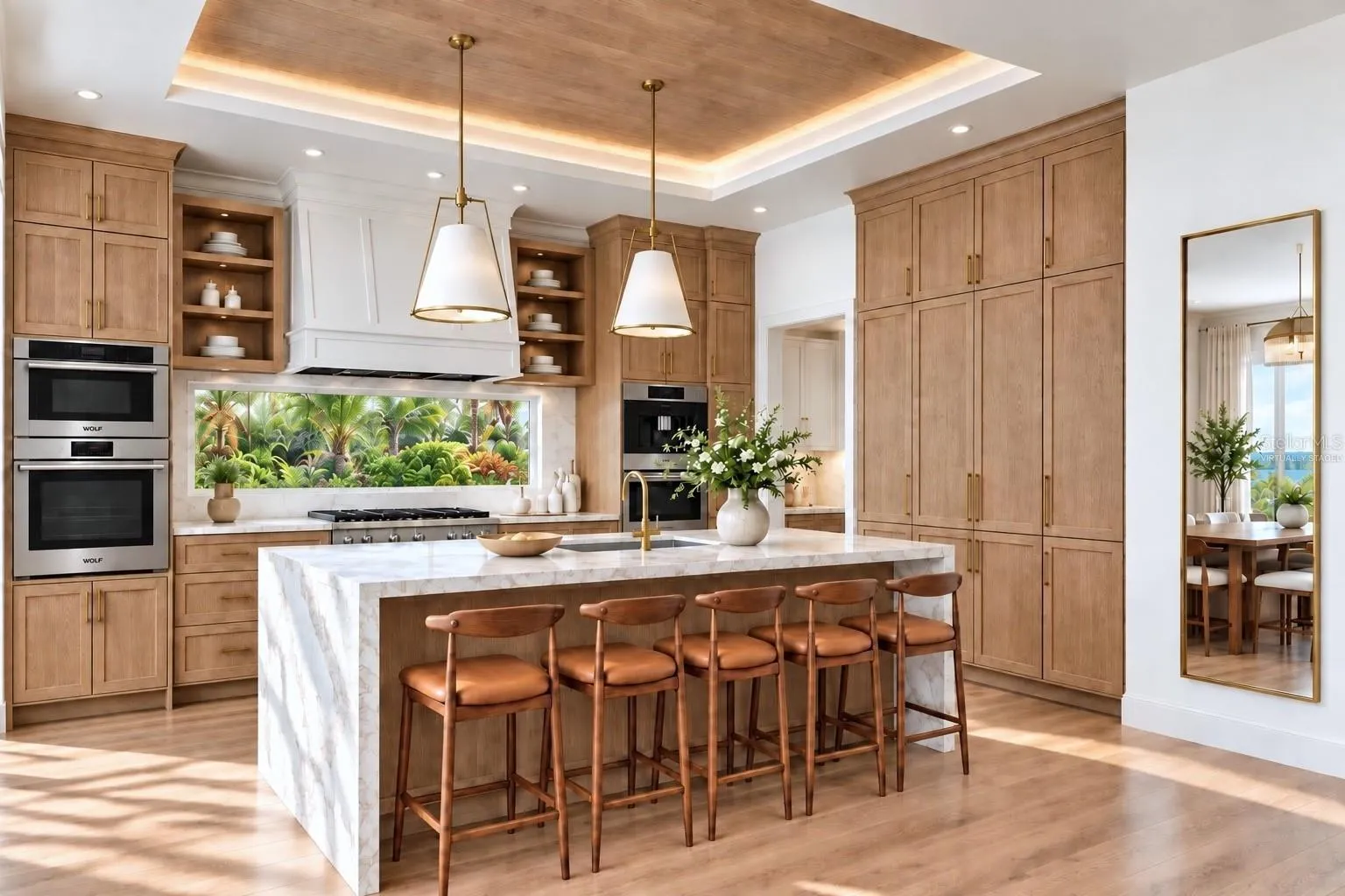 Kitchen. Virtually staged.