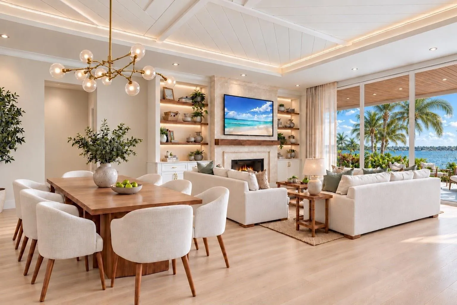 Dining area. Virtually staged.