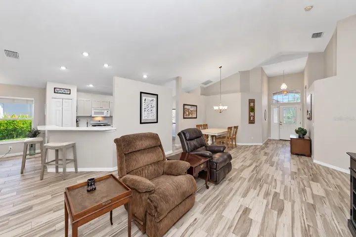 Combined living and dining room.