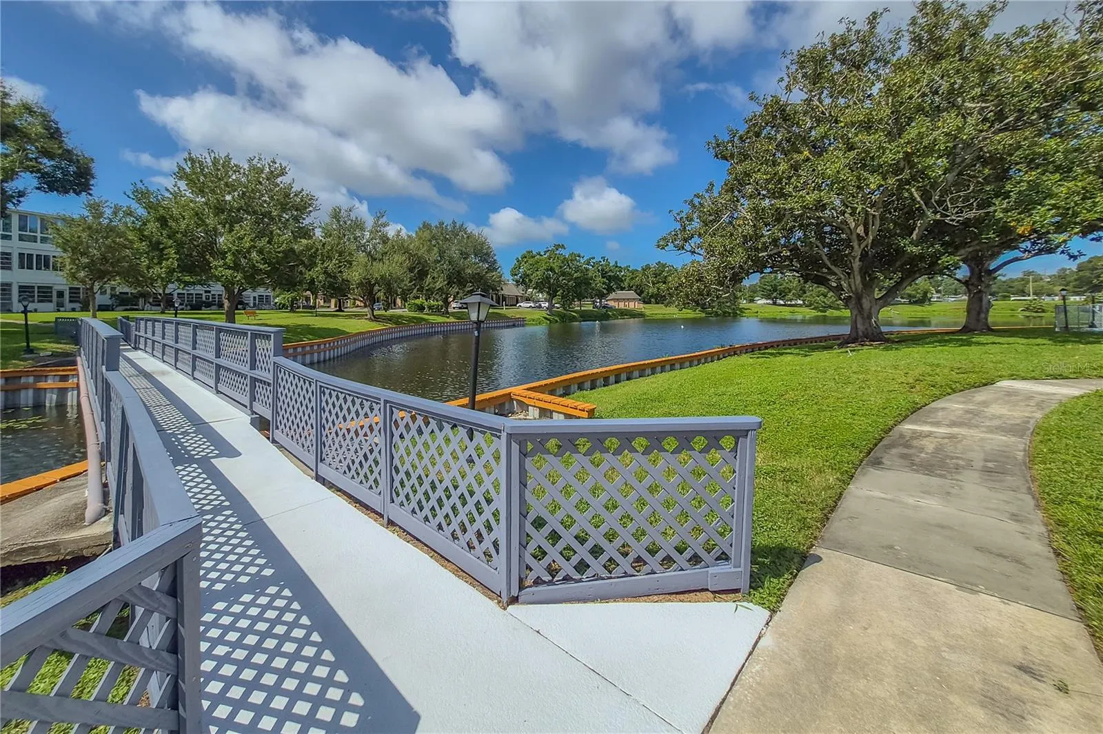 bridge for easy access crossing the lake