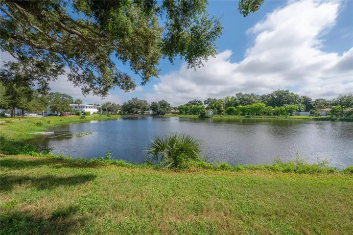 Lake with fountain