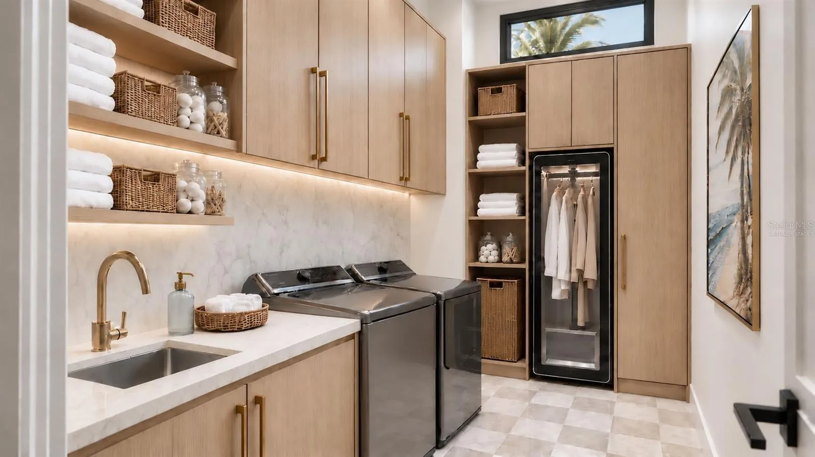 Laundry room. Virtually staged.