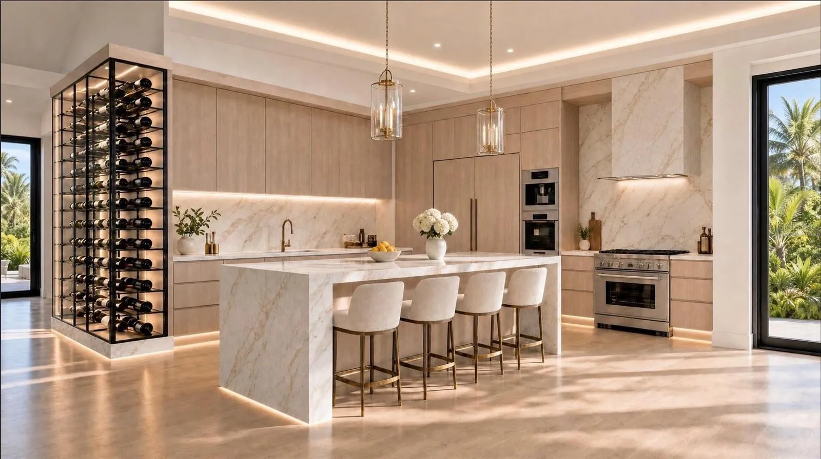 Kitchen. Virtually staged.