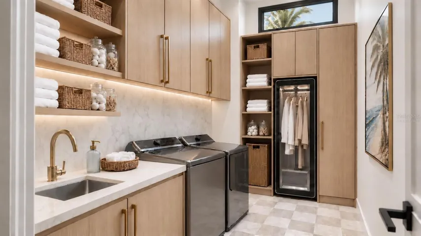 Laundry room. Virtually staged.