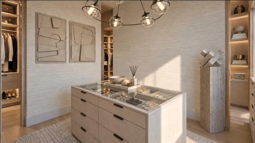 His and Hers closets. Virtually staged.