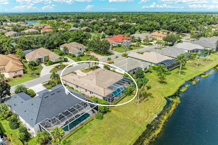 Aerial rear view of home