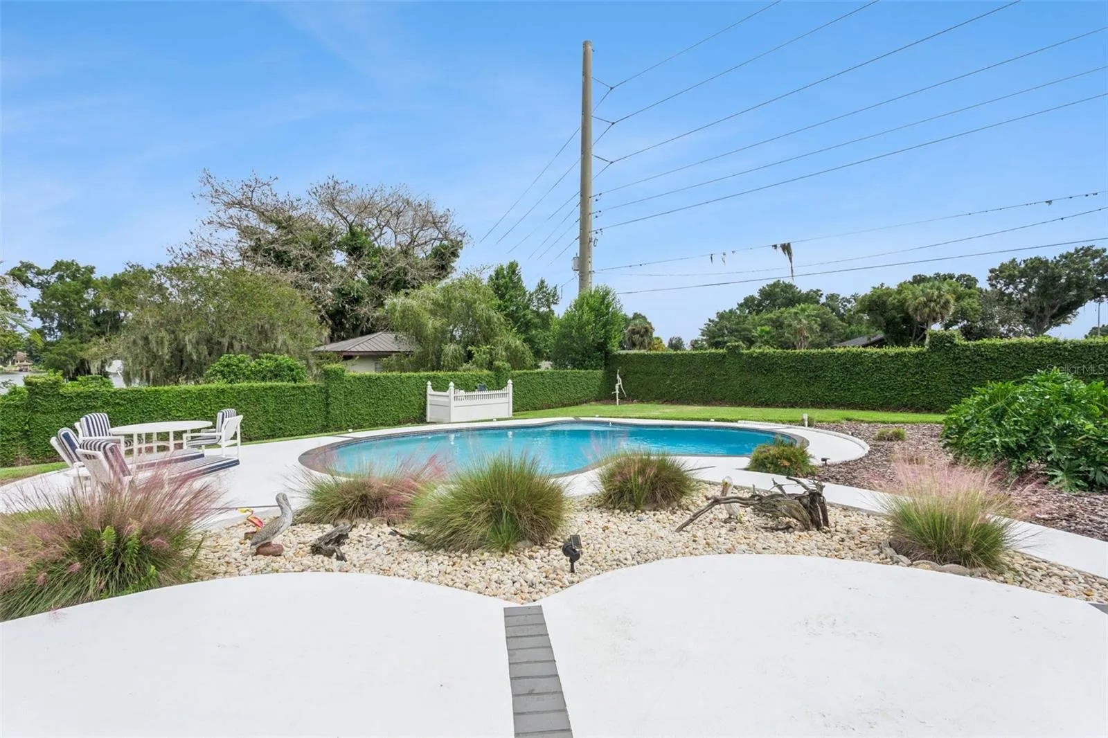 Surrounded by an expansive patio