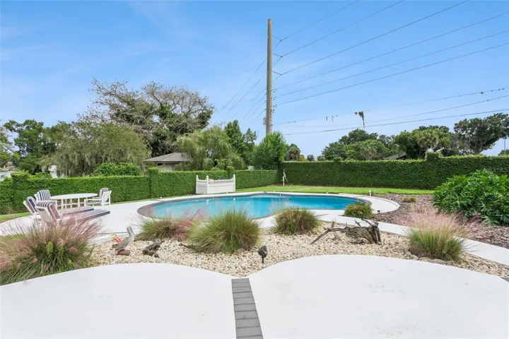 Surrounded by an expansive patio