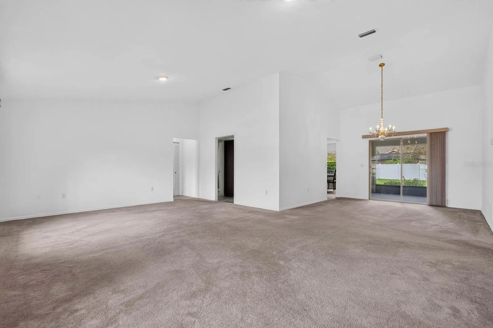 large open living room and dining area