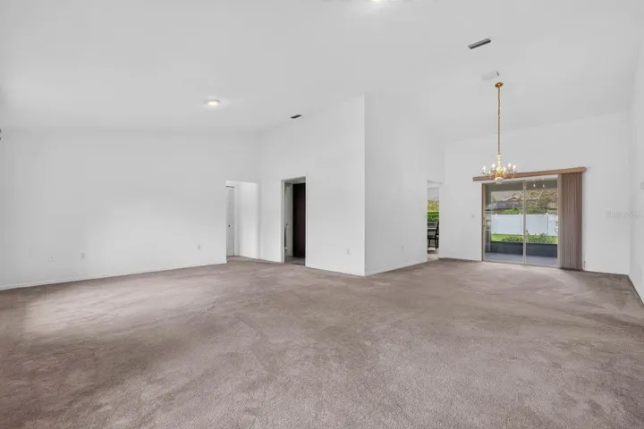 large open living room and dining area