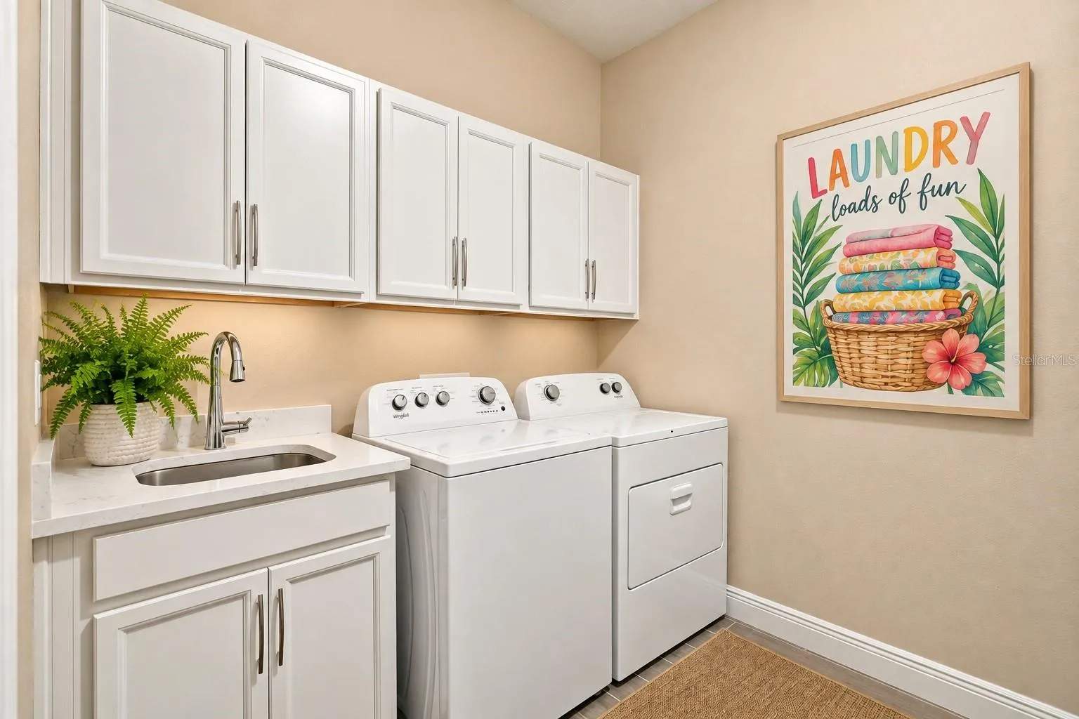Large Laundry Room adjacent to Mudroom