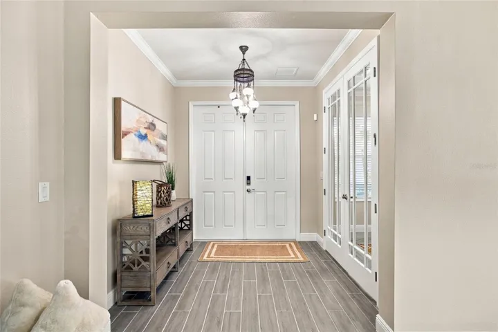 Foyer with French Doors leading to Office