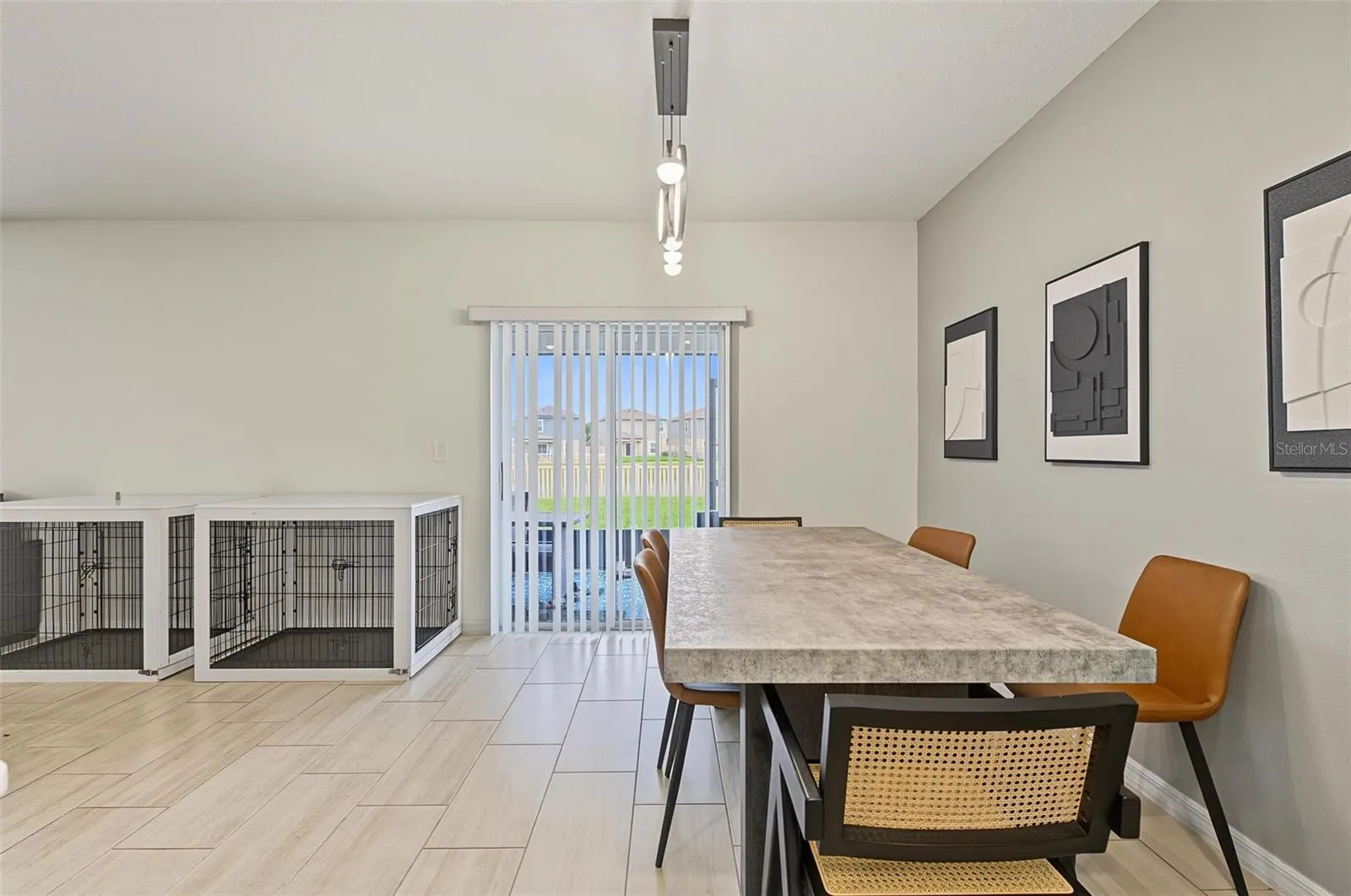 Dining Room and Sliding Glass Door to the Back Patio and Back Yard