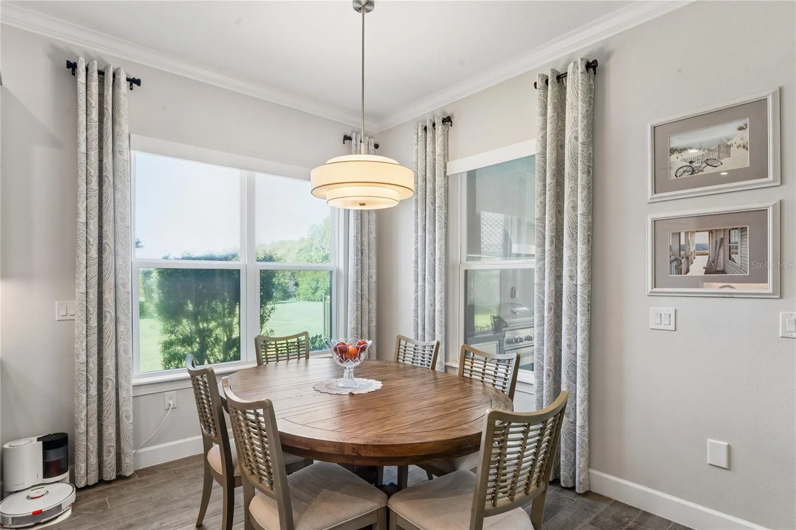 Dining Room with window shades up