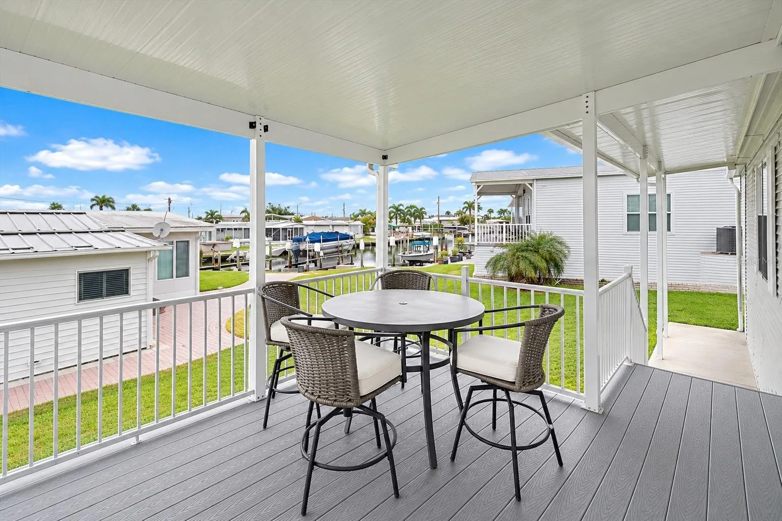 Covered Porch overlooking the canal